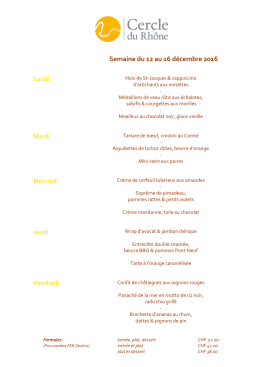 Menu de la Semaine