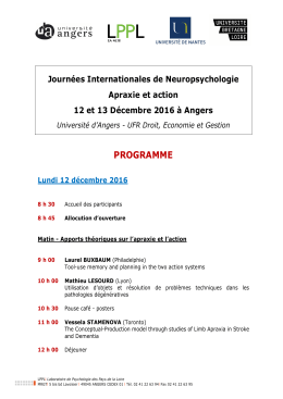 Programme - Colloque Apraxie