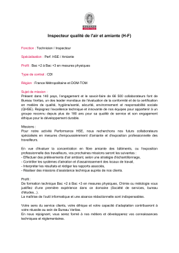 Inspecteur qualité de l`air et amiante (HF) - St Félix