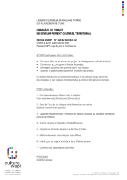 chargé/e de projet en développement culturel territorial