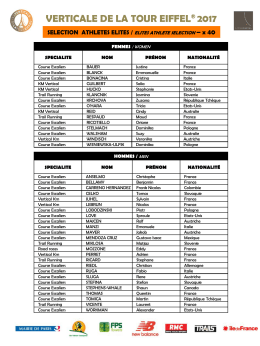 Liste élites- 2017 - La Verticale de la Tour Eiffel