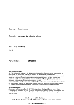 Ing&eacute;nieurs et architectes suisses Band (Jahr): 122 - E