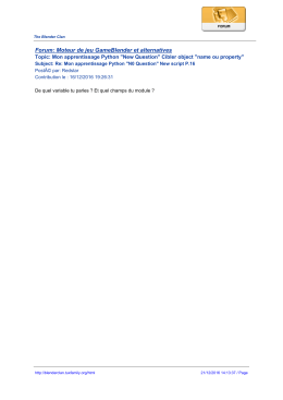 Forum: Moteur de jeu GameBlender et alternatives