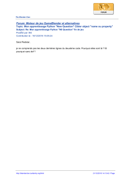 Forum: Moteur de jeu GameBlender et alternatives