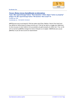 Forum: Moteur de jeu GameBlender et alternatives