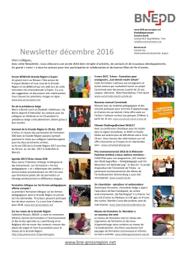 Newsletter du réseau EDD décembre 2016