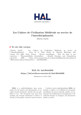 Les Cahiers de Civilisation Médiévale au service de l