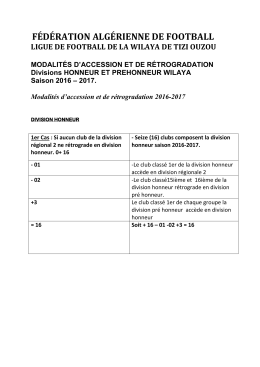 f&eacute;d&eacute;ration alg&eacute;rienne de football - Ligue de football de la wilaya de