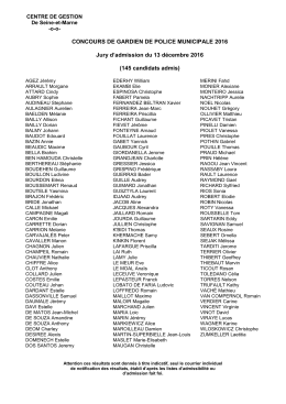 Liste d`admission