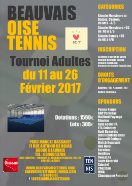 Dotations : 1590€ Lots : 300€ CATÉGORIES INSCRIPTION DROITS