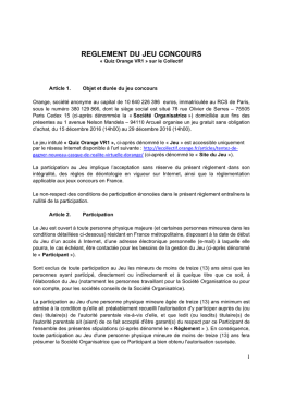 Télécharger le règlement - Le Collectif