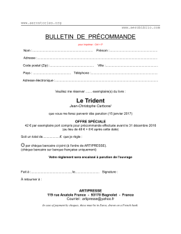 Télécharger le bulletin de précommande