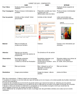 comparaison de carnets de suivi