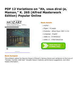 PDF 12 Variations on "Ah, vous dirai-je, Maman," K. 265