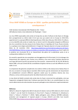 Virus IAHP H5N8 en Europe en 2016