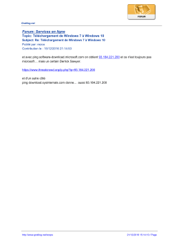 Forum: Services en ligne