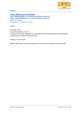 Forum: Mises &agrave; jour de logiciels