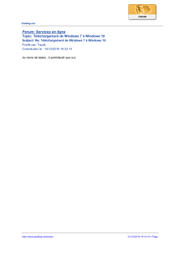 Forum: Services en ligne