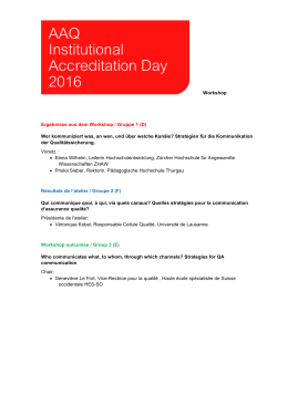 Ergebnisse aus dem Workshop
