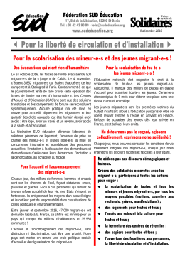 Pour la libert&eacute; de circulation et d`installation