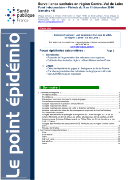 Point au 14 décembre 2016. - InVS
