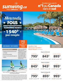 Mercredis fous au Memories Varadero Beach Resort, économisez