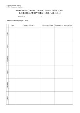 Fiche d`activit&eacute;s - Coll&egrave;ge La Roche Beaulieu