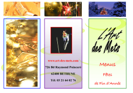 Menus - L`ART DES METS