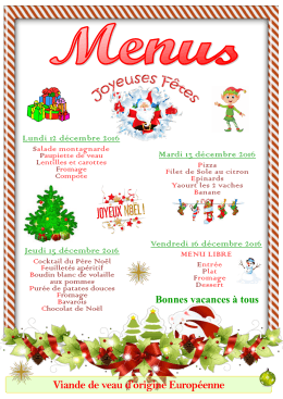 Semaine du 12 au 16 décembre 2016