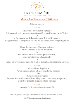 Menu à 35 euros