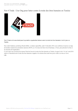 Not 4 Trade : Une Ong pour lutter contre la traite des &ecirc;tres