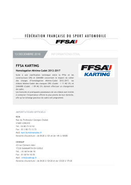 FFSA Karting: homologation Minime-Cadet 2012