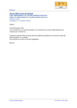 Forum: Mises &agrave; jour de logiciels