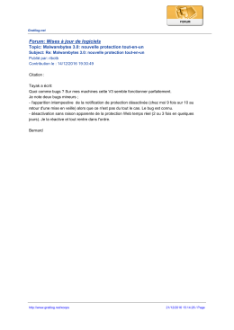 Forum: Mises à jour de logiciels