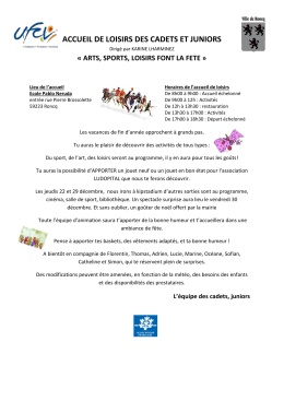 accueil de loisirs des cadets et juniors
