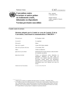 Convention contre la torture et autres peines ou traitements