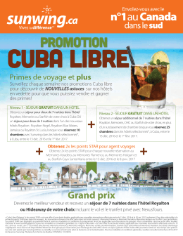 Cuba Libre - Obtenez des primes de voyage et plus