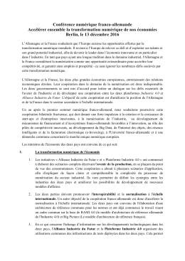 Conf&eacute;rence num&eacute;rique franco-allemande Acc&eacute;l&eacute;rer ensemble la