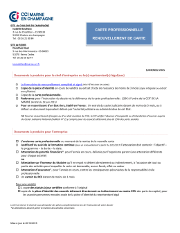 CENTRE DE FORMALITES DES ENTREPRISES Tel : 03 26 50 62 05
