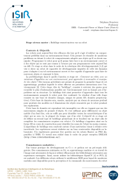 Stage niveau master : Babillage sensori-moteur sur un robot