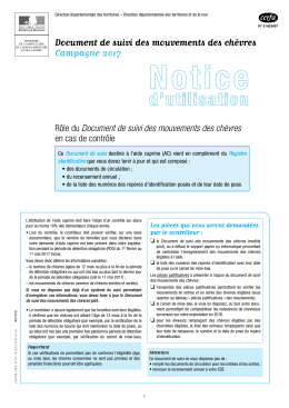 Document de suivi des mouvements des ch&egrave;vres