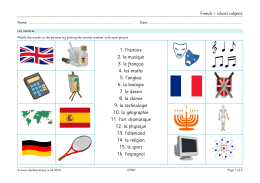 1. l`histoire 2. la musique 3. le fran&ccedil;ais 4. les maths