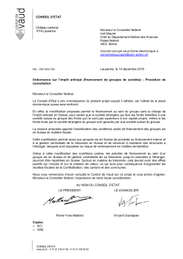CONSEIL D`ETAT Château cantonal 1014