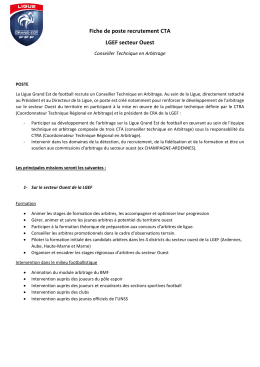 Fiche de poste recrutement CTA LGEF secteur Ouest