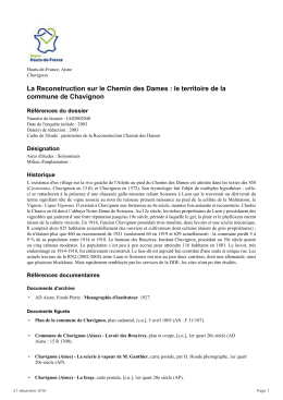 La Reconstruction sur le Chemin des Dames : le territoire de la