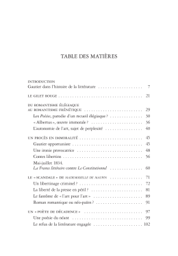 table des matières - Classiques Garnier