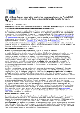 170 millions d`euros pour lutter contre les causes