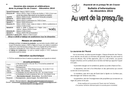 Bulletin d`informations de décembre 2016 La couronne de l`Avent