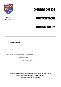 demande de subvention annee 2017 - SAINT-JEAN-DE