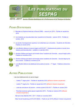fiches statistiques autres publications
